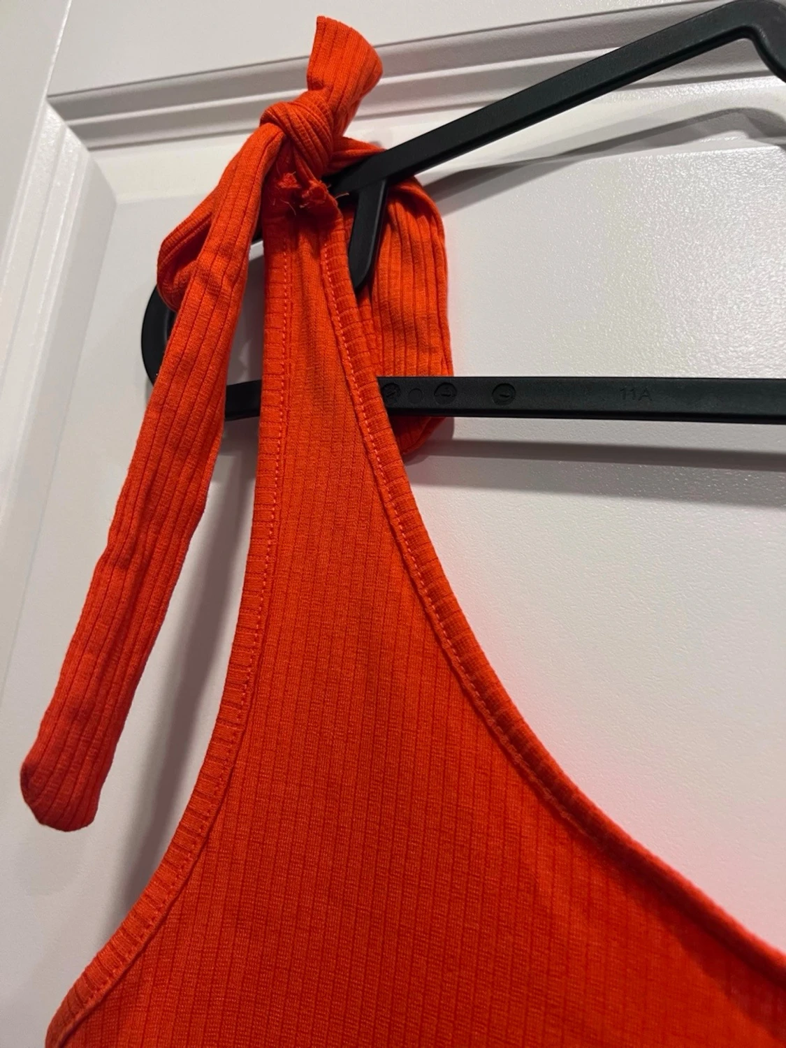 Röd/orange ribbad body från Primark - 2