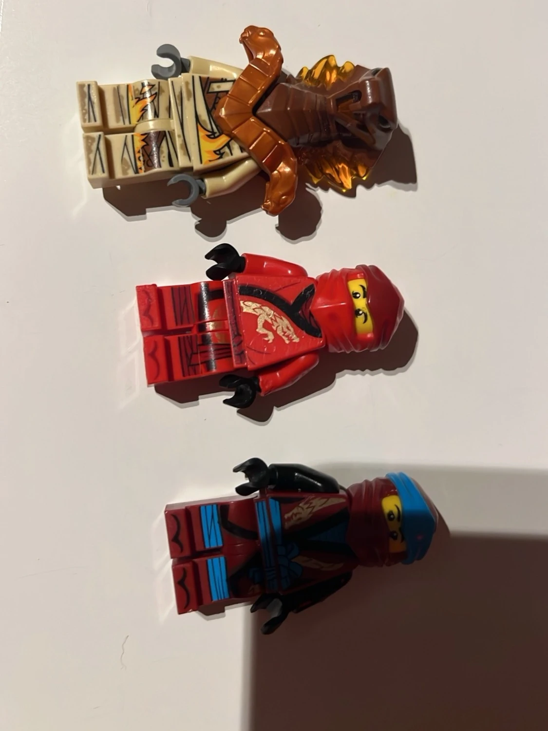 Tre LEGO Ninjago minifigurer
