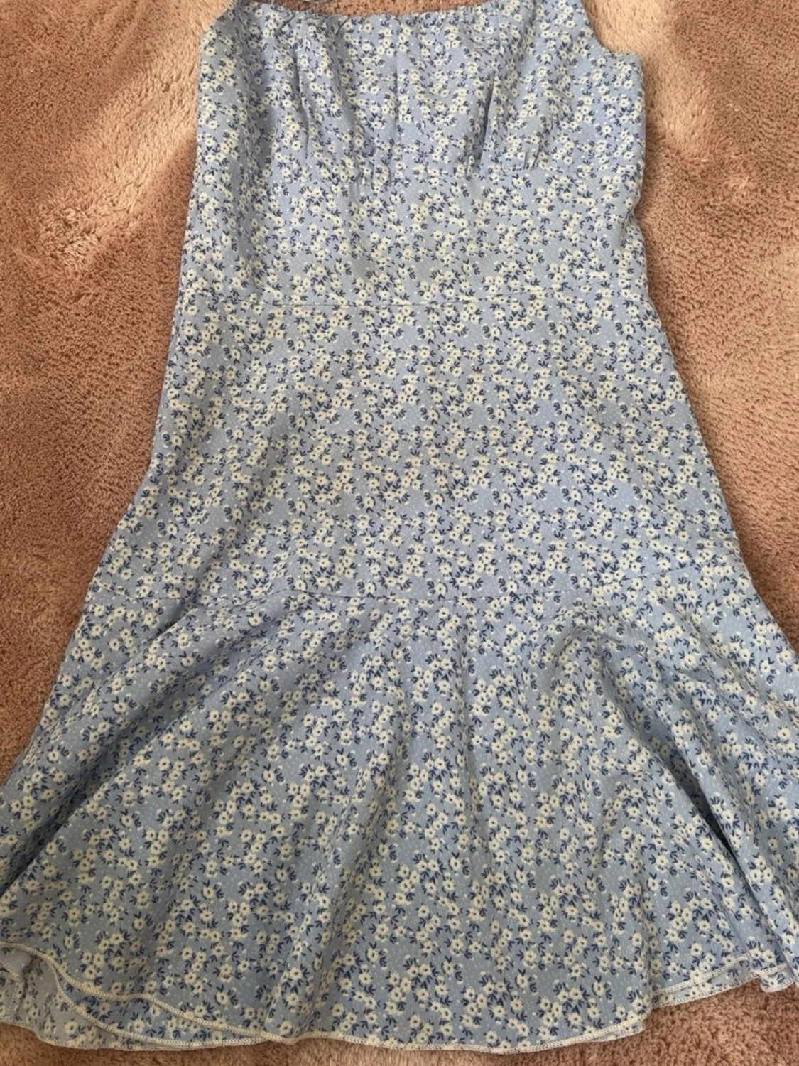 Blommig blå sommarklänning Shein