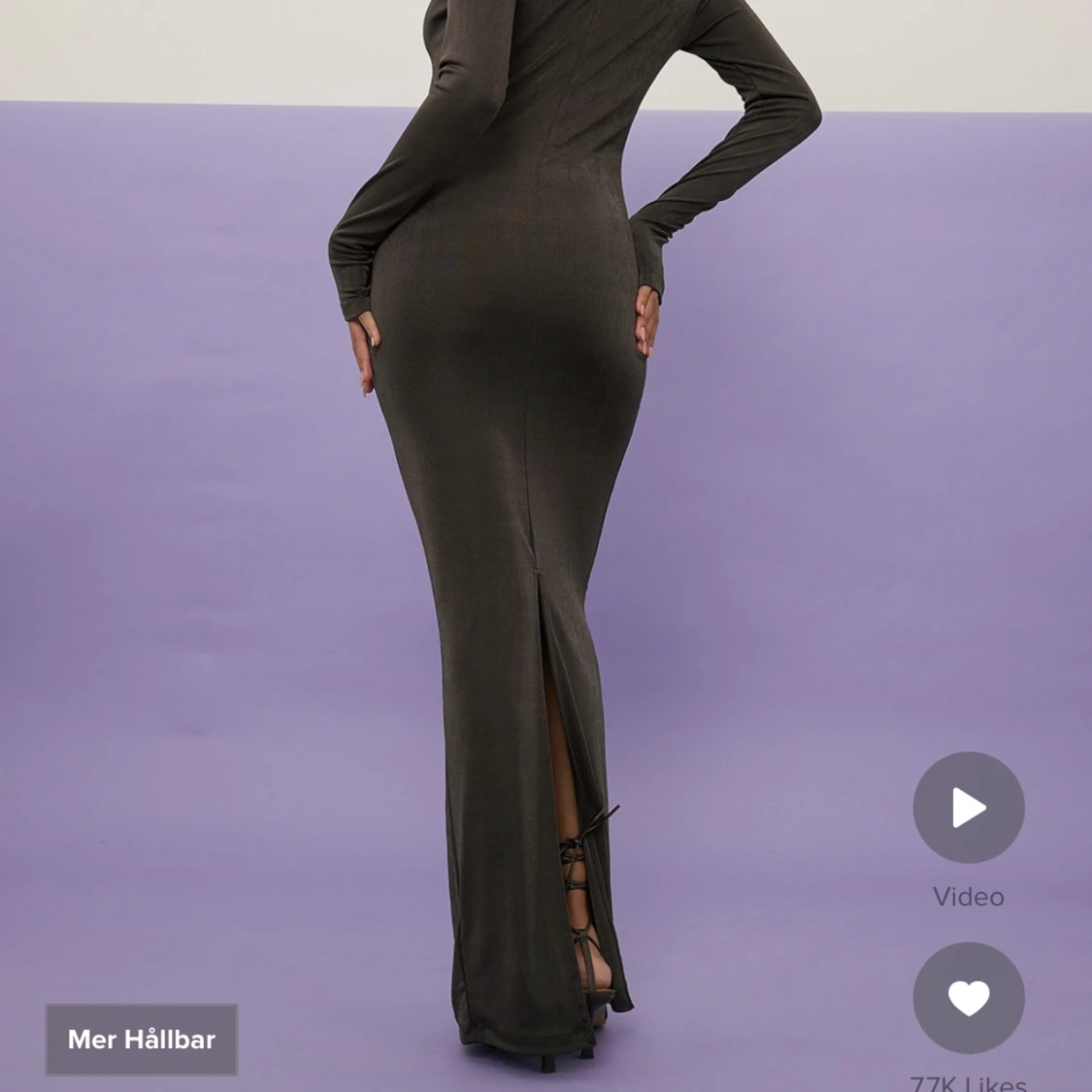 Brun långklänning - 4