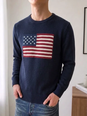 Gant USA tröja - Säljer en sjukt fet mörkblå finstickad USA tröja från Gant. Tröjan är i mycket bra skick och är i strl L men kan även passa strl M. Hör gärna av er vid frågor eller funderingar!!