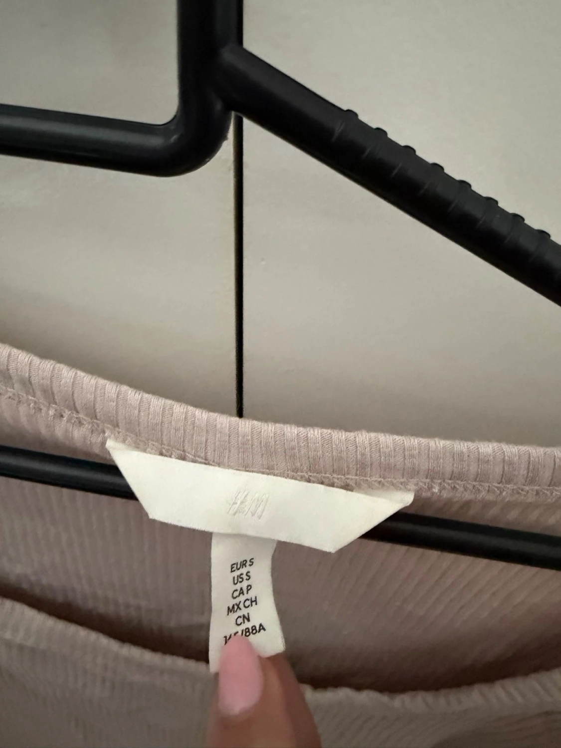 Ljusbeige ribbad långärmad topp H&M - 1
