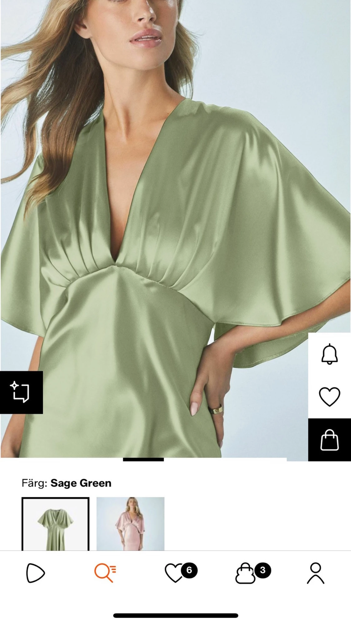 Ljusgrön maxiklänning i satin - 2