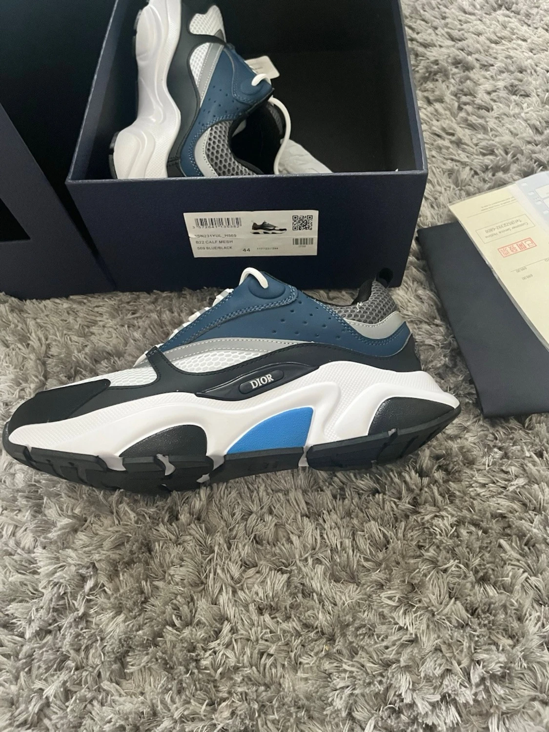 Dior B22 sneakers blå och svart vit  - 1