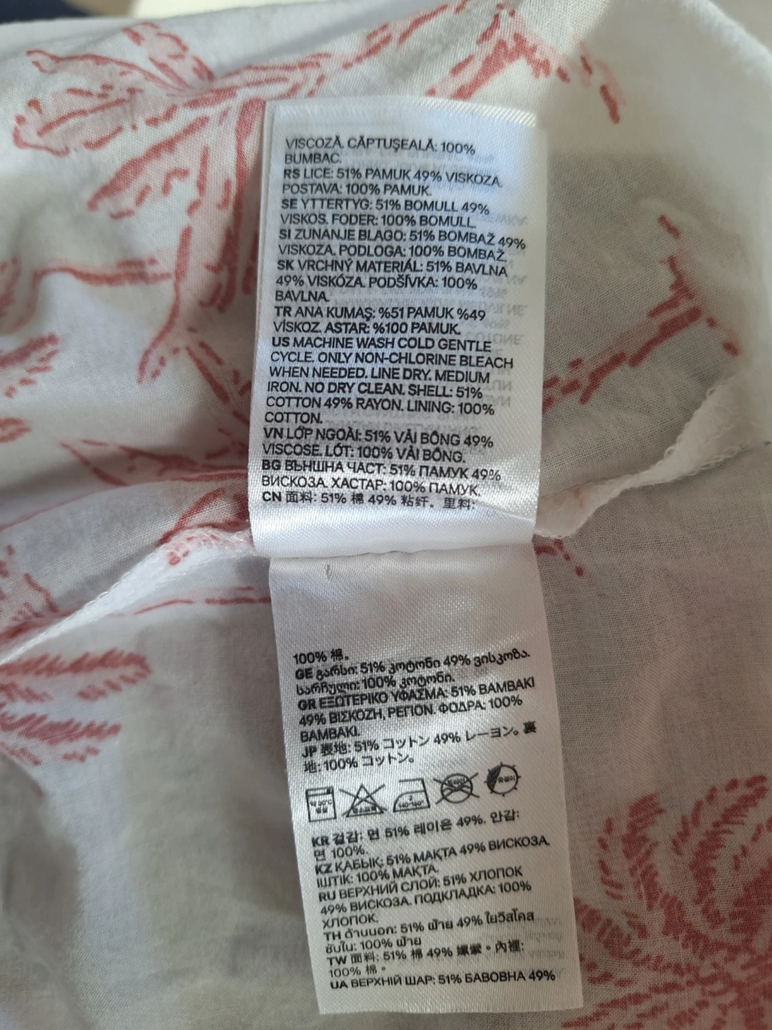 Vit långklänning H&M med palmmönster - 4