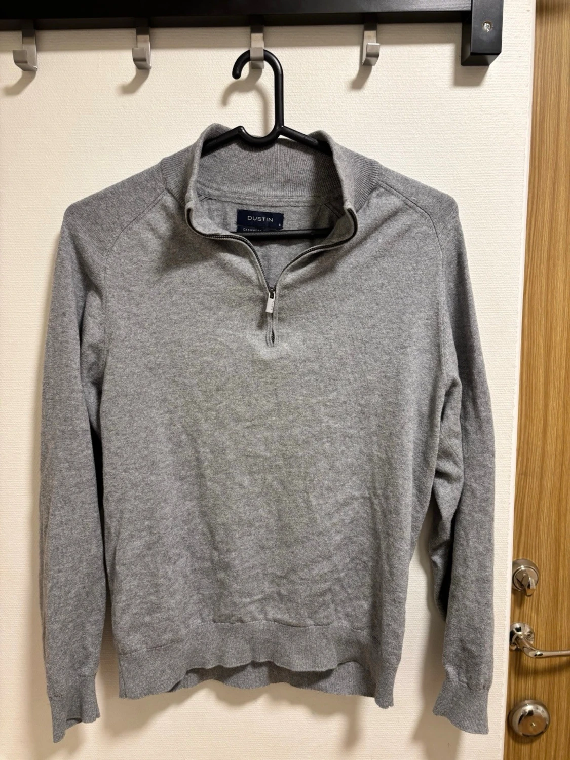 Grå halvzip-tröja cashmere