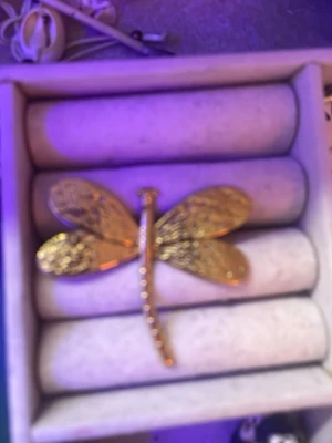 Guldfärgad trollsländering - Snygg ring i form av en trollslända i guldfärgad metall. Ringen har detaljerade vingar och kropp som ger ett elegant och unikt intryck. Perfekt accessoar för att piffa upp din outfit.