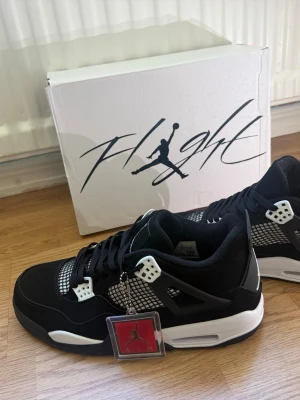 Svarta Air Jordan 4 Retro sneakers - Säljer ett par jorden 4or helt nya/oanvända. Priset kan diskuteras fråga gärna om fler bilder.