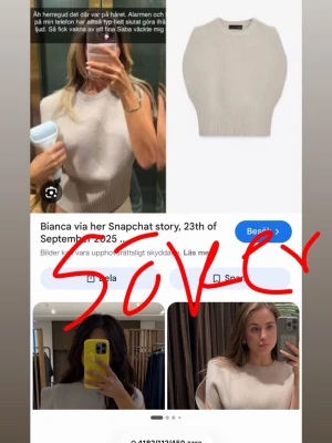 Beige stickad ärmlös tröja - SÖKER denna topp från Zara, storlek XS/S alternativt M!!