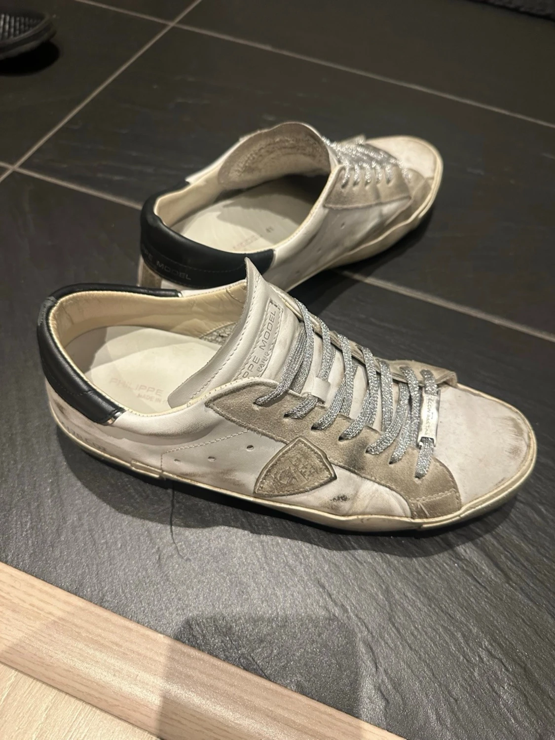 Philippe Model vita låga sneakers - 1