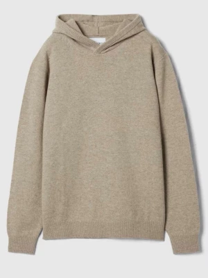 Beige stickad hoodie i ullmix - Mysig beige hoodie i stickad ullmix med ribbade muddar och klassisk huva. Enkel och stilren design utan tryck eller detaljer, perfekt för dig som gillar en clean look. Passar lika bra till jeans som till mjukisbyxor. Passar dig som är runt 170 till 175