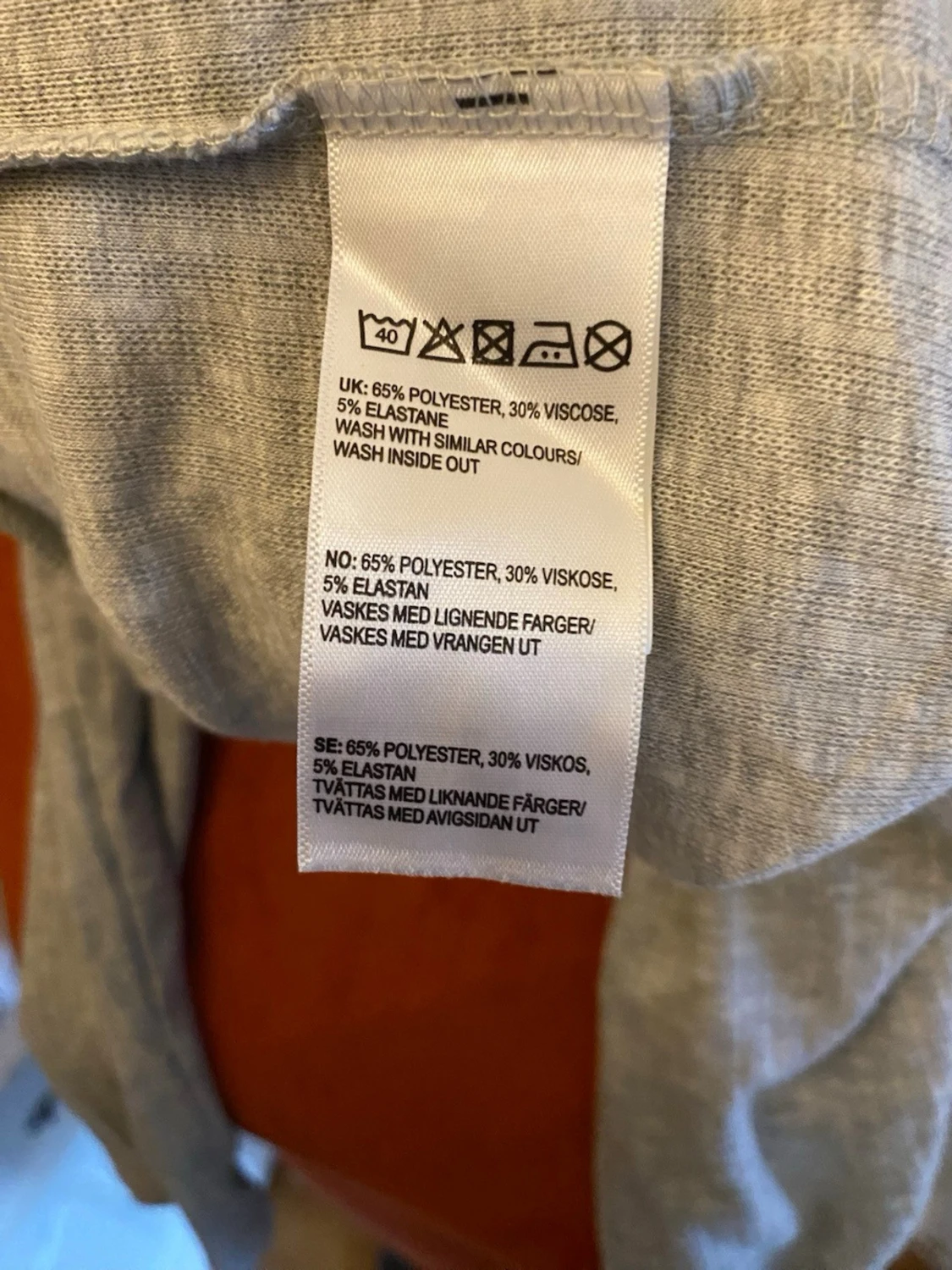 Ljusgrå långärmad topp med snörning XS - 3