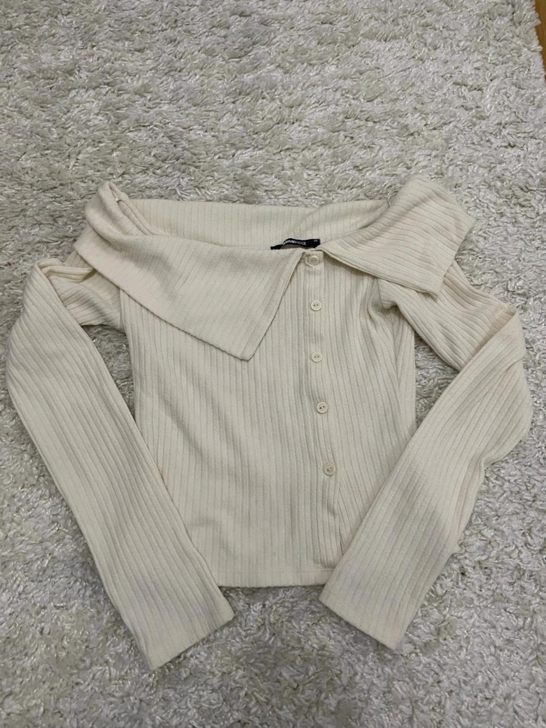 Offshoulder ribbad topp 