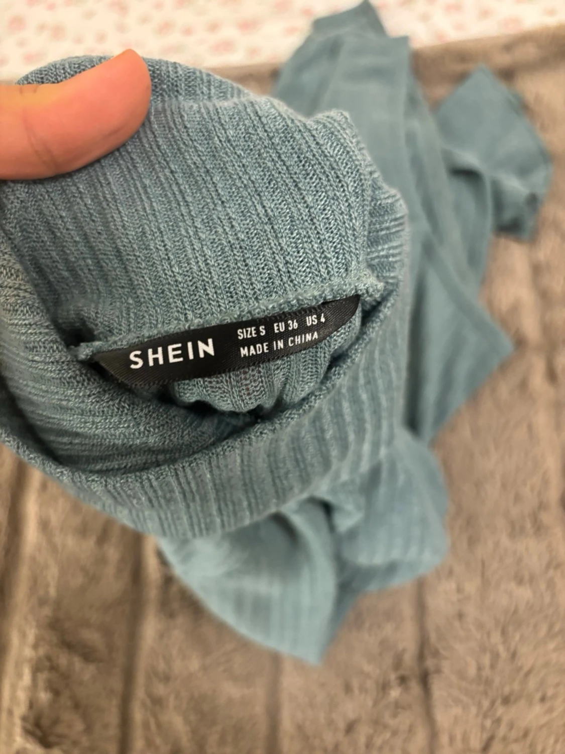 Blågrön ribbad polobody från SHEIN - 1