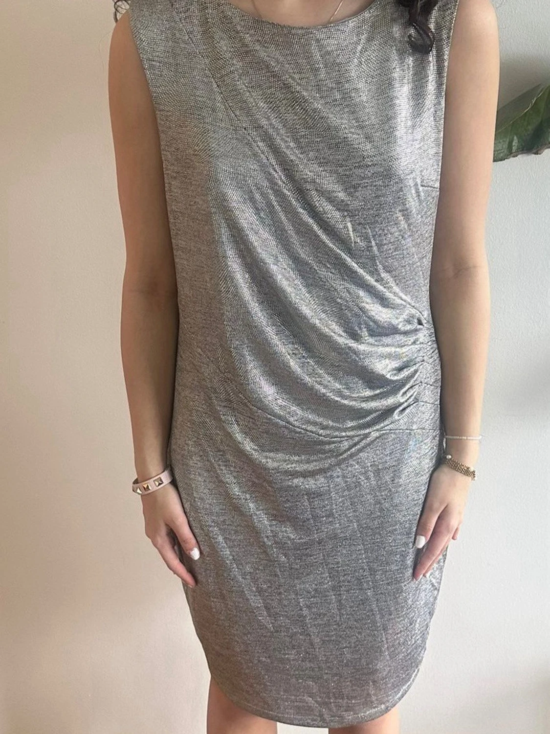 Silver ärmlös kortklänning - 2