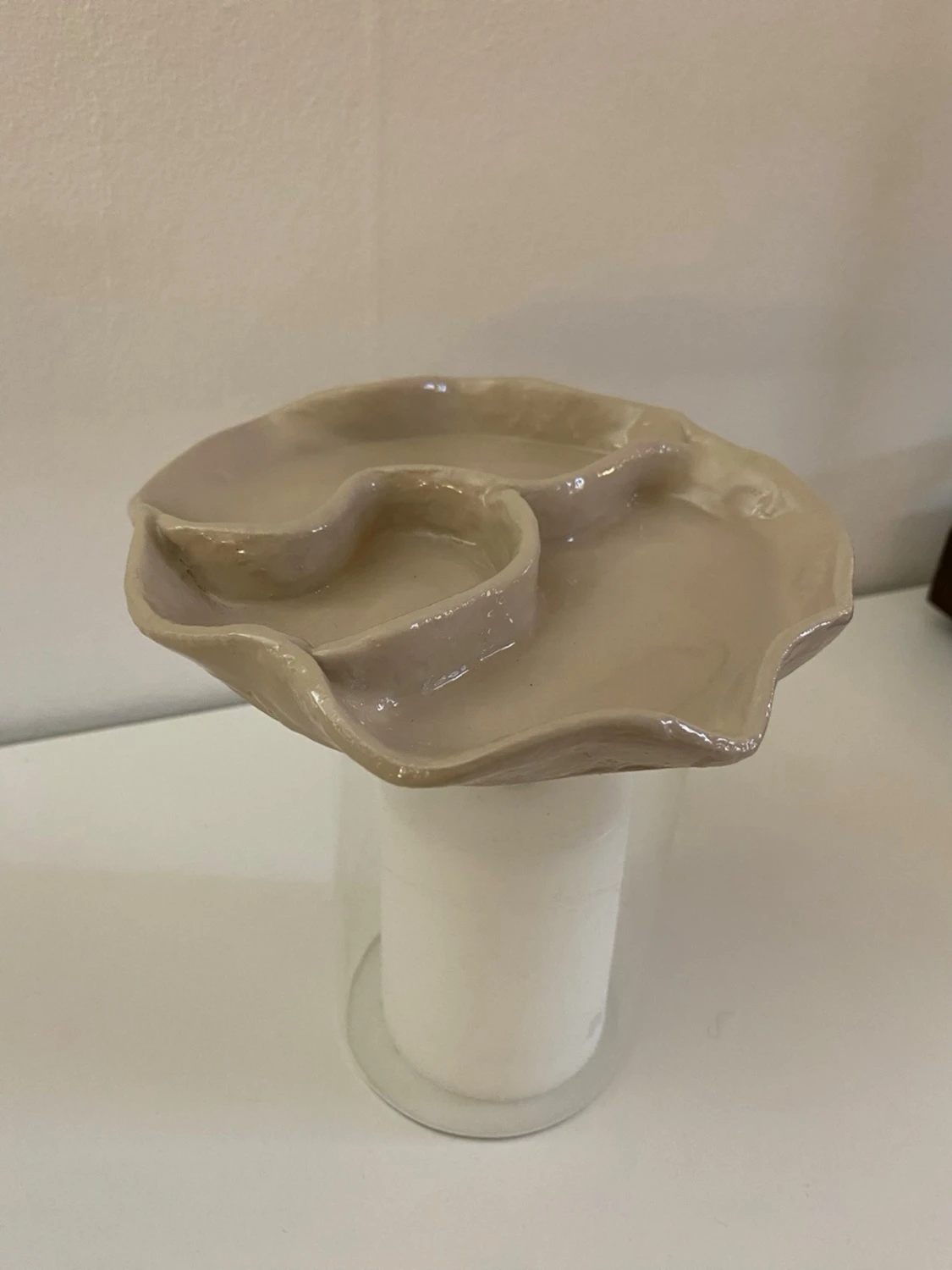 Beige skål med två fack - 4