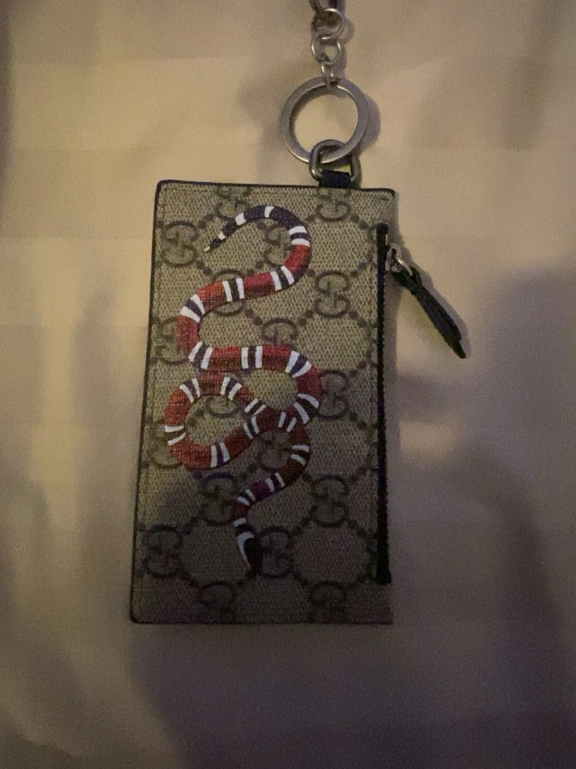 Gucci korthållare med ormprint - 1