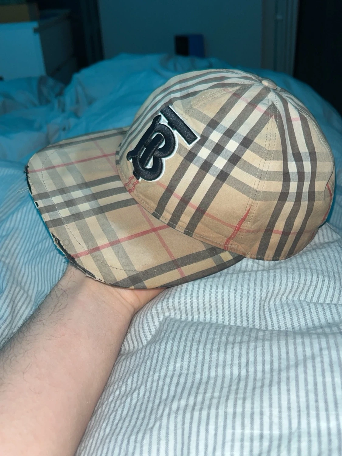 Beige Burberry keps med rutigt mönster - 3