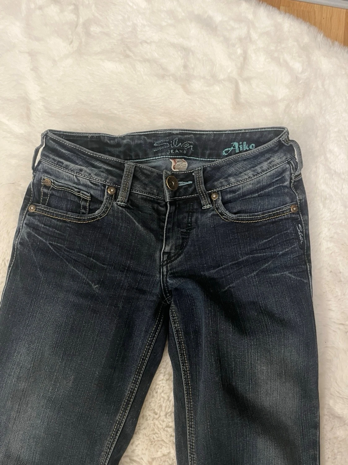 Mörkblå bootcut jeans vintage - 2
