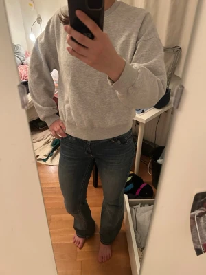 Ljusgrå sweatshirt - En enkel och stilren ljusgrå sweatshirt med rund hals och ribbade muddar vid ärmslut och nederkant. 