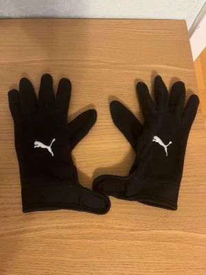 Puma Spelarhandskar Teamliga 21 - Svart/Vit - I mycket bra skick och knappt använda. Passar till alla typer av händer. Storlek M (långfingret till handled 22 cm). Nypris 299kr.  Mjuka handskar för kalla vinterlekar och träningar. Lätt akrylmaterial håller händerna varma och säkerställer en snäv passform. Silikon i fingrarna.