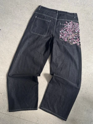 Sakura Cherry Baggy Jeans black - Baggy Jeans Sakura tree Black