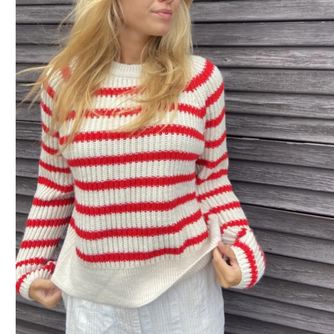 randig stickad tröja - 1