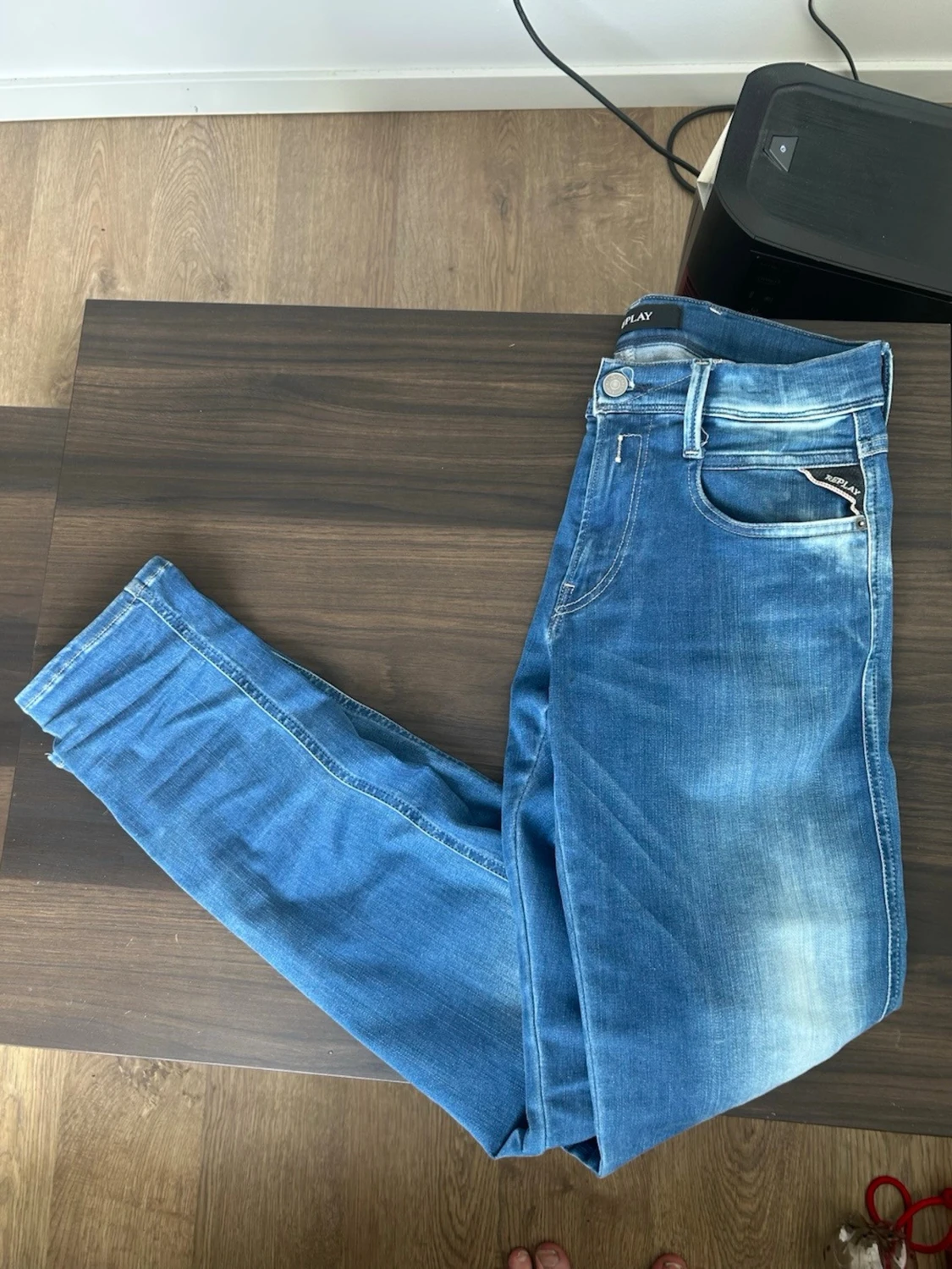 Blå slim fit jeans från Replay - 1