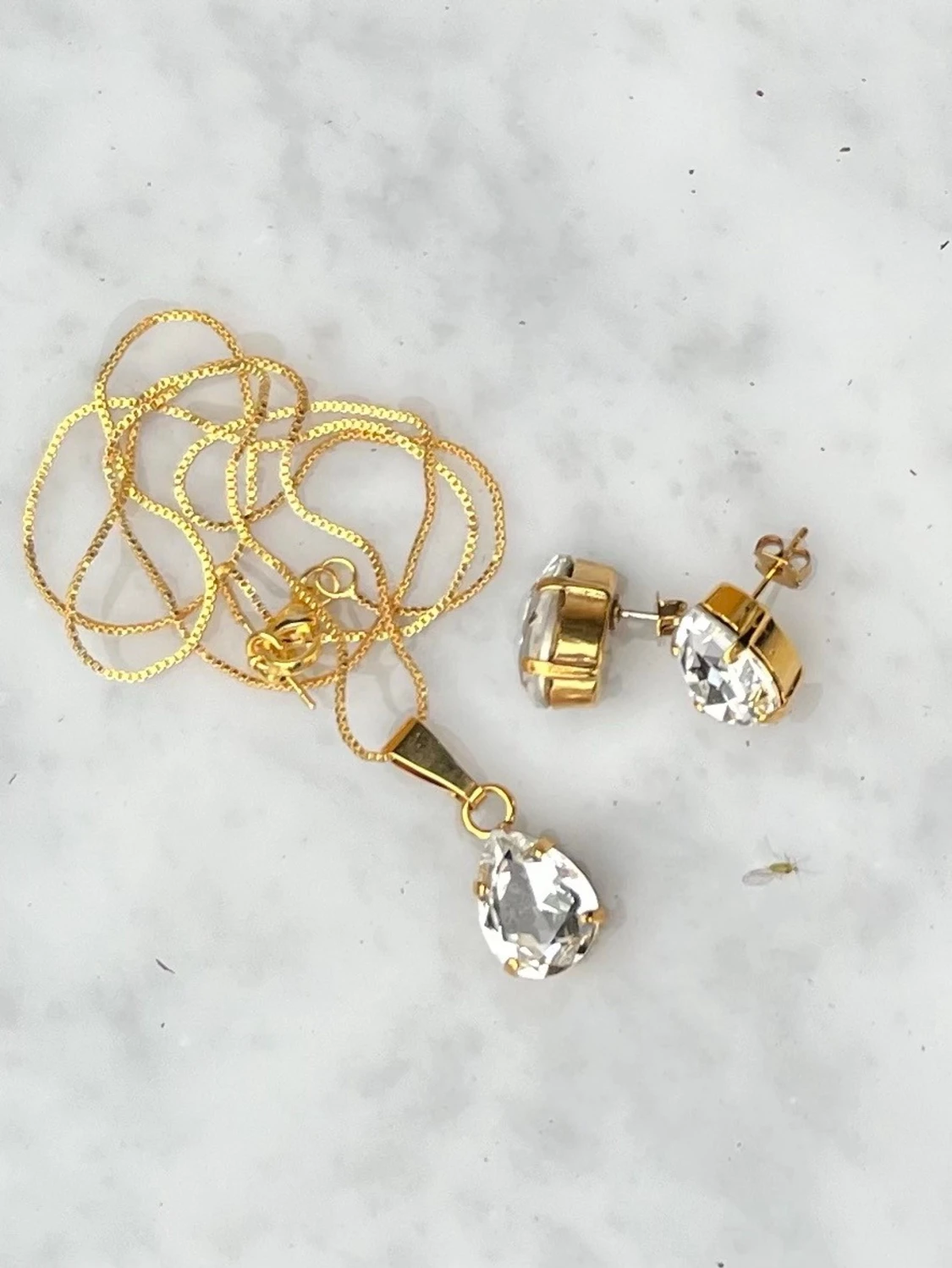 Smyckesset stud halsband kristall  - 3