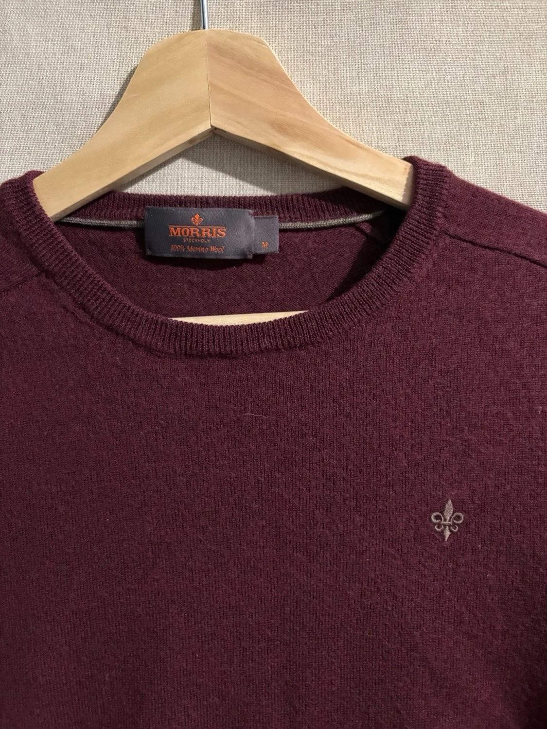 Vinröd stickad tröja från Morris - 1