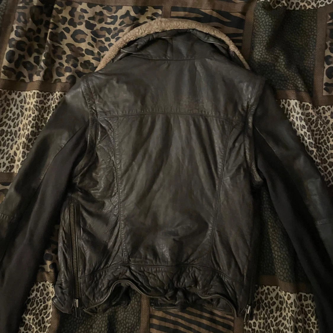 Mörkbrun skinnjacka  - 1