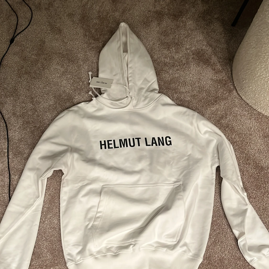 Vit hoodie från Helmut Lang