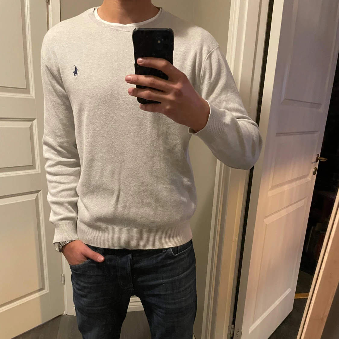 Vit/grå tröja från Ralph Lauren