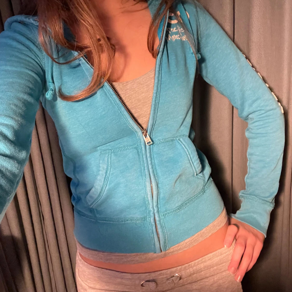 Blå/turkos hoodie från Hollister