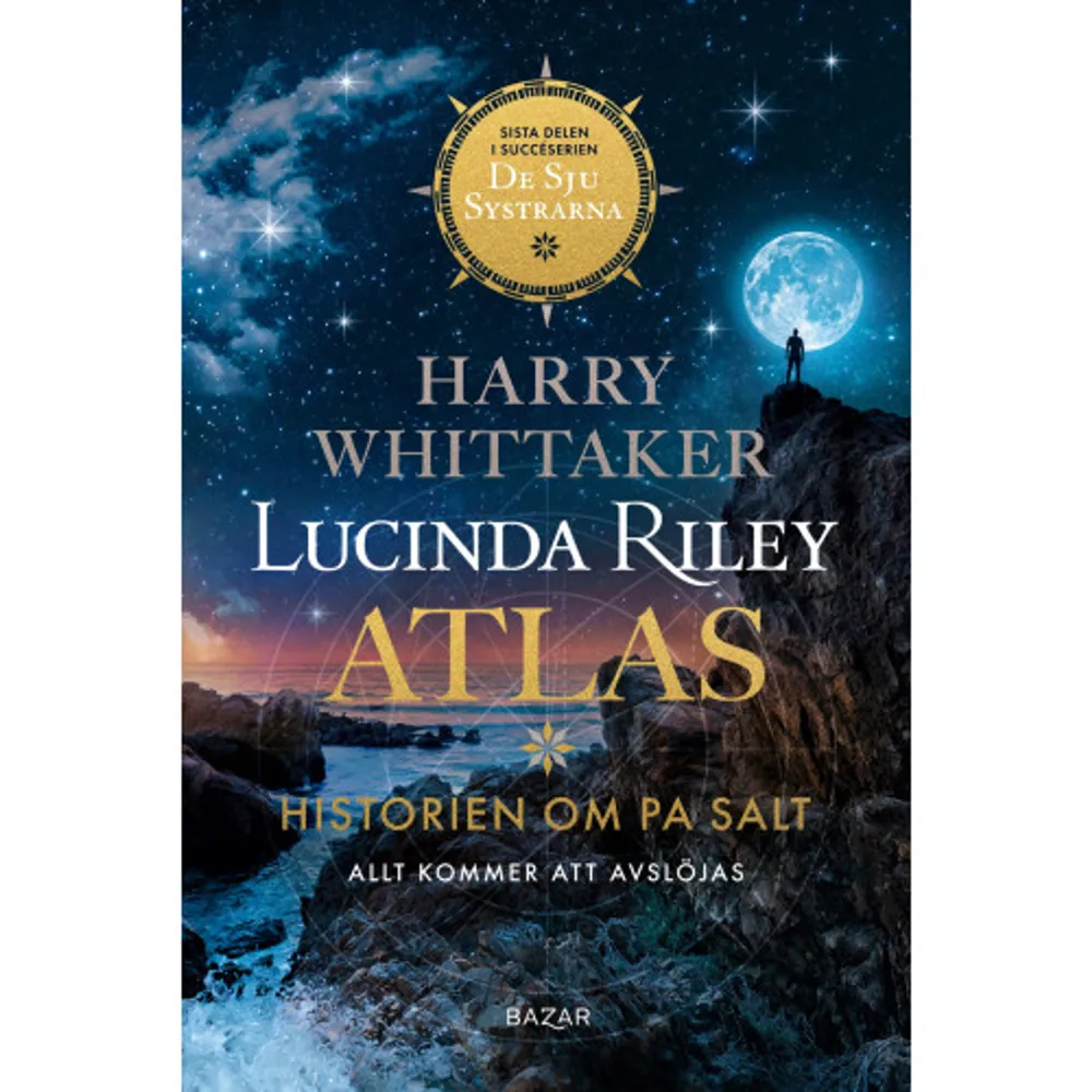 Atlas: Historien om Pa Salt är den efterlängtade, avslutande delen av Lucinda Rileys fantastiska saga om de sju systrarna. Den tar med läsaren på en resa genom historien och runt hela världen och utgör ett oförglömligt slut på en internationell världssuccé.De sju systrarna har samlats på båten Titan för att ta ett sista avsked av den mystiska far de alla älskade så djupt. Till allas förvåning valde Pa Salt att ge nyckeln till deras förflutna till den sjunde systern som äntligen hittats. Men för varje sanning som avslöjas uppstår en ny fråga. Systrarna tvingas inte bara inse att de knappt kände sin far, de måste dessutom acceptera att hans sedan länge begravda hemligheter fortfarande kan få konsekvenser för deras liv.    Format Pocket   Omfång 682 sidor   Språk Svenska   Förlag Bazar Förlag   Utgivningsdatum 2024-05-31   Medverkande Gabriella Andersson   Medverkande Mia Ruthman   Medverkande Harry Whittaker   Medverkande Lotta Mellgren   ISBN 9789180067959  . Böcker.