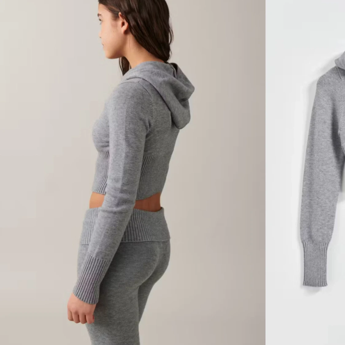 Grå stickad sett - 90