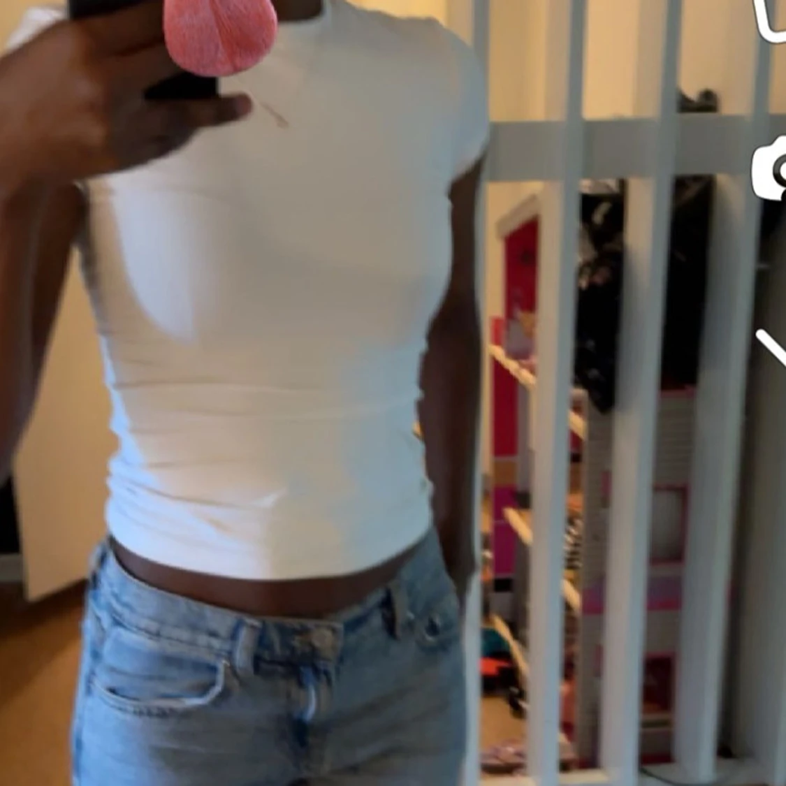 Vit kortärmad topp - 1