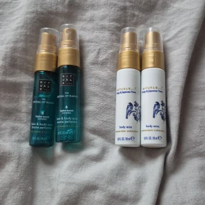 Parfym - 4 stycken parfymer från rituals, de två gröna är lite andvända och de två vita har jag andvänt mellan 1-2 ggr! Säljer alla 4 för 65