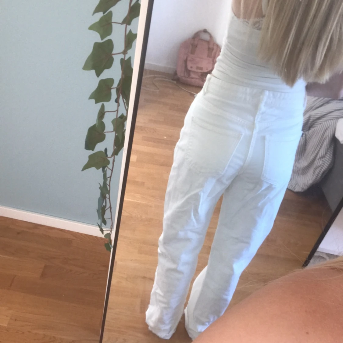 Vita jeans med hög midja - 90