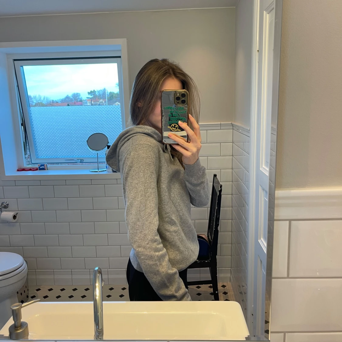 Soft Goat grå hoodie i kashmir - 91