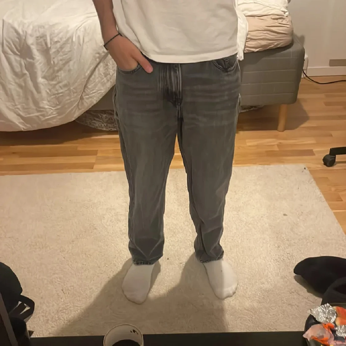 Blå jeansbyxor - 90