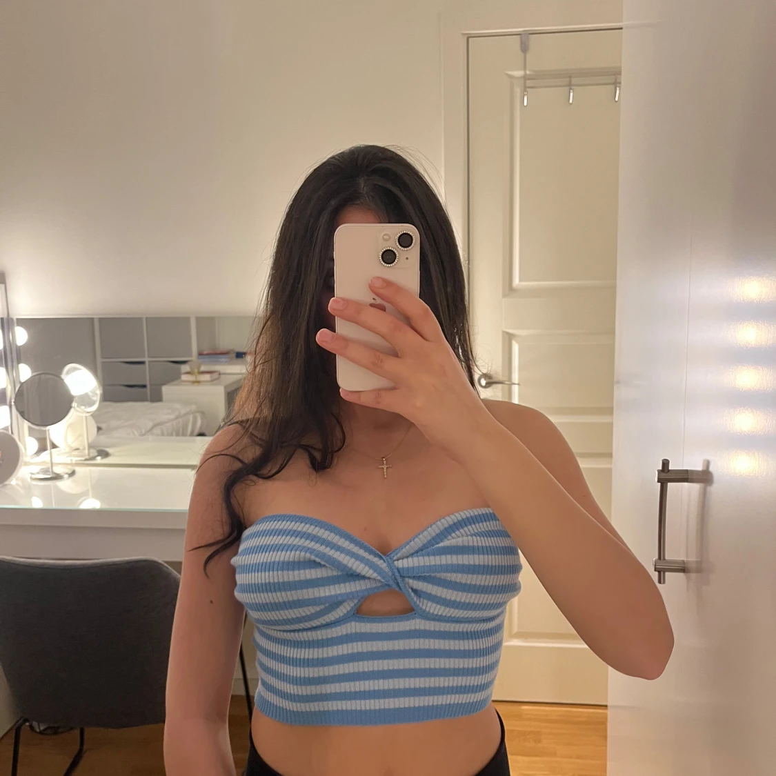 Blå- och vitrandig tubtopp