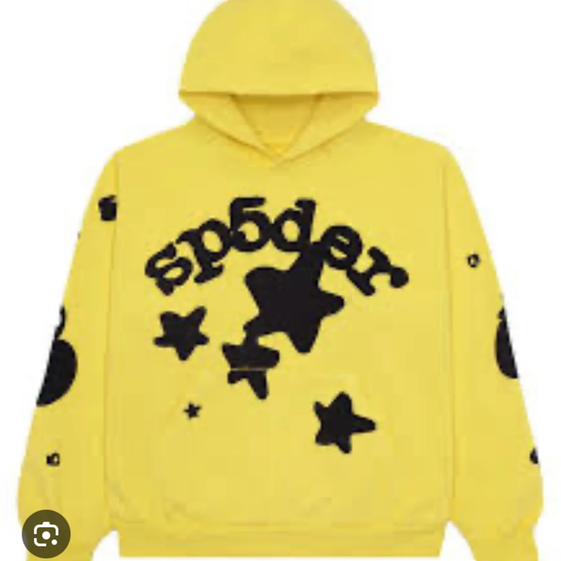 Grå och gul hoodie från Sp5der - 1