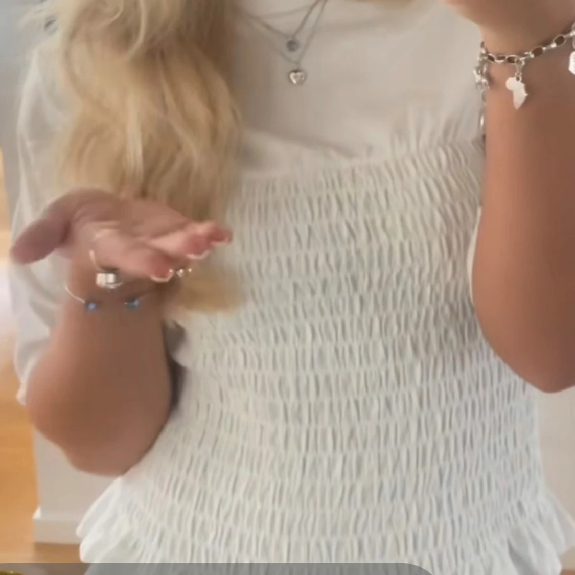 Vit och svart ribbad topp - 90