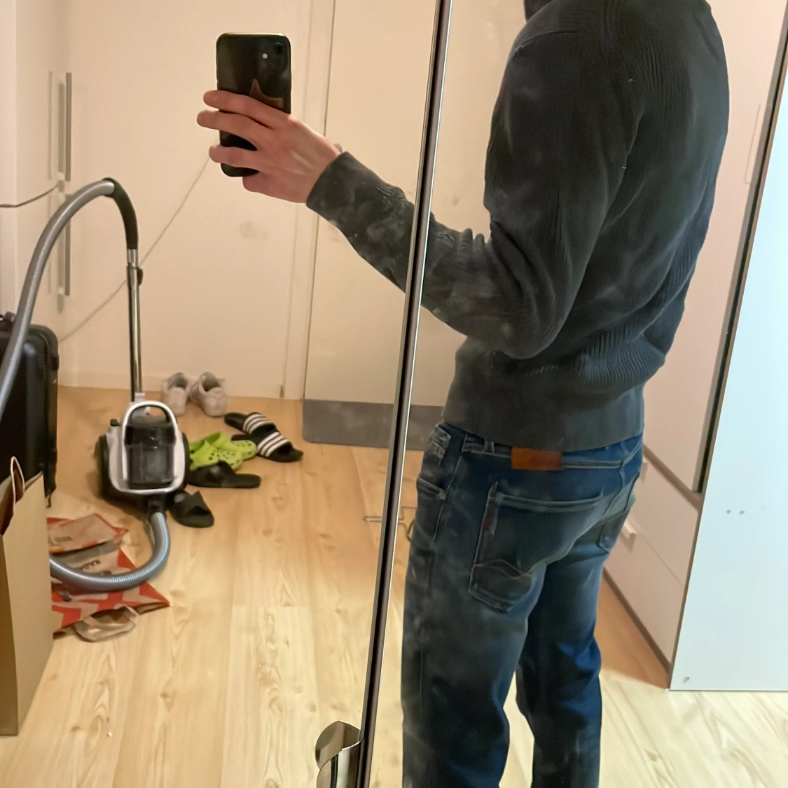 Grå stickad (Cardigan) fullzip - 1