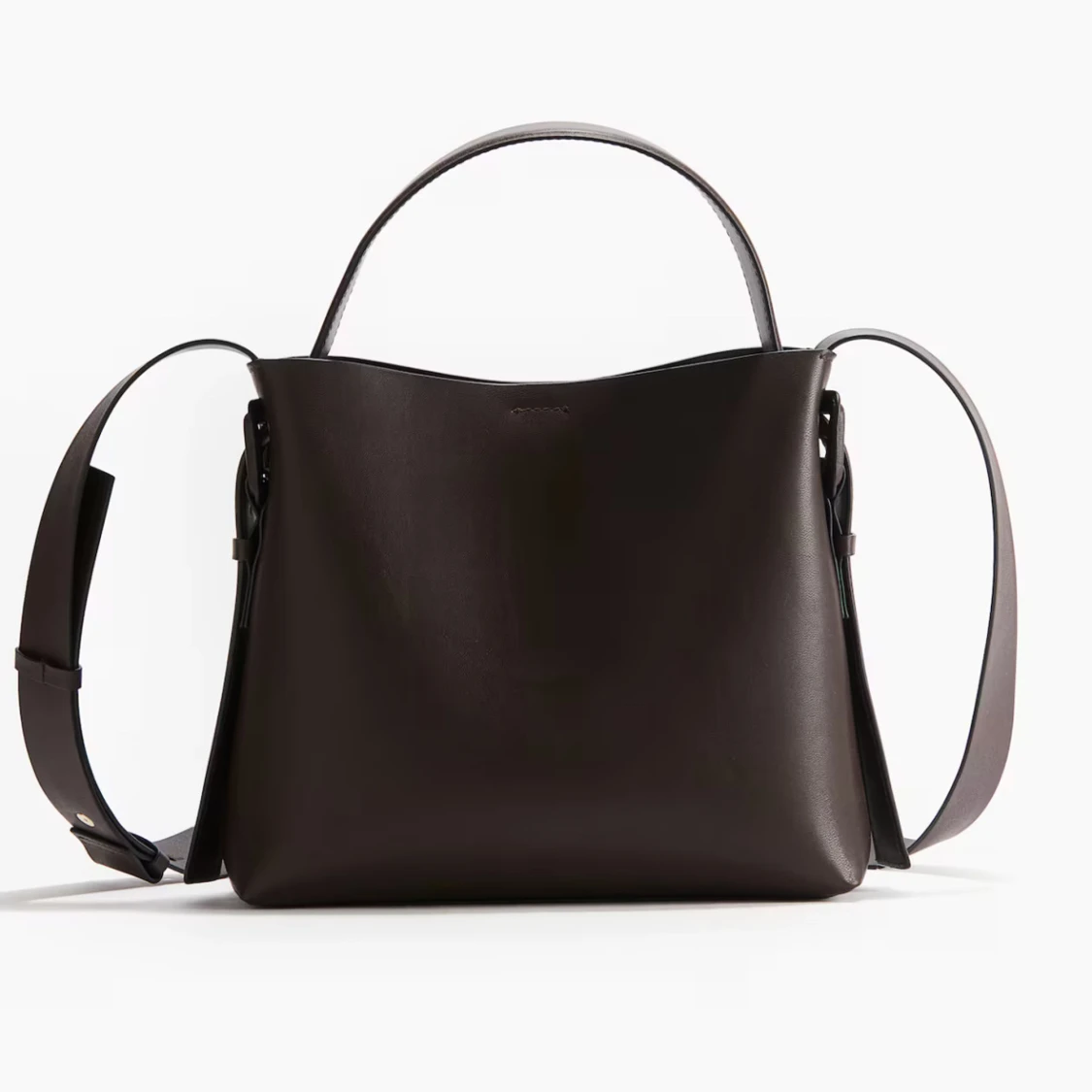 Mörkbrun axelväska i skinn