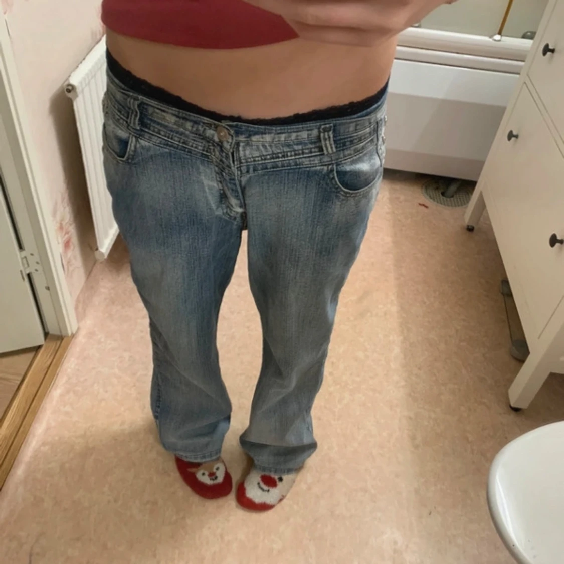 Lågmidjade bootcut/baggy jeans  - 1