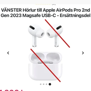 Pro gen 2 (endast vänster) - Till salu: Endast vänster  –  Pro (Gen 2)   Skick: Mycket bra, fungerar felfritt Pris:  420 kr Plats:  Värnamo/ Jönköping kan fraktas med plick säkra köp  Perfekt om du bara behöver ersätta en förlorad hörlur istället för att köpa ett helt nytt par. Mvh/ Thom   Skicka PM vid intresse!  Nypris 1399 kr