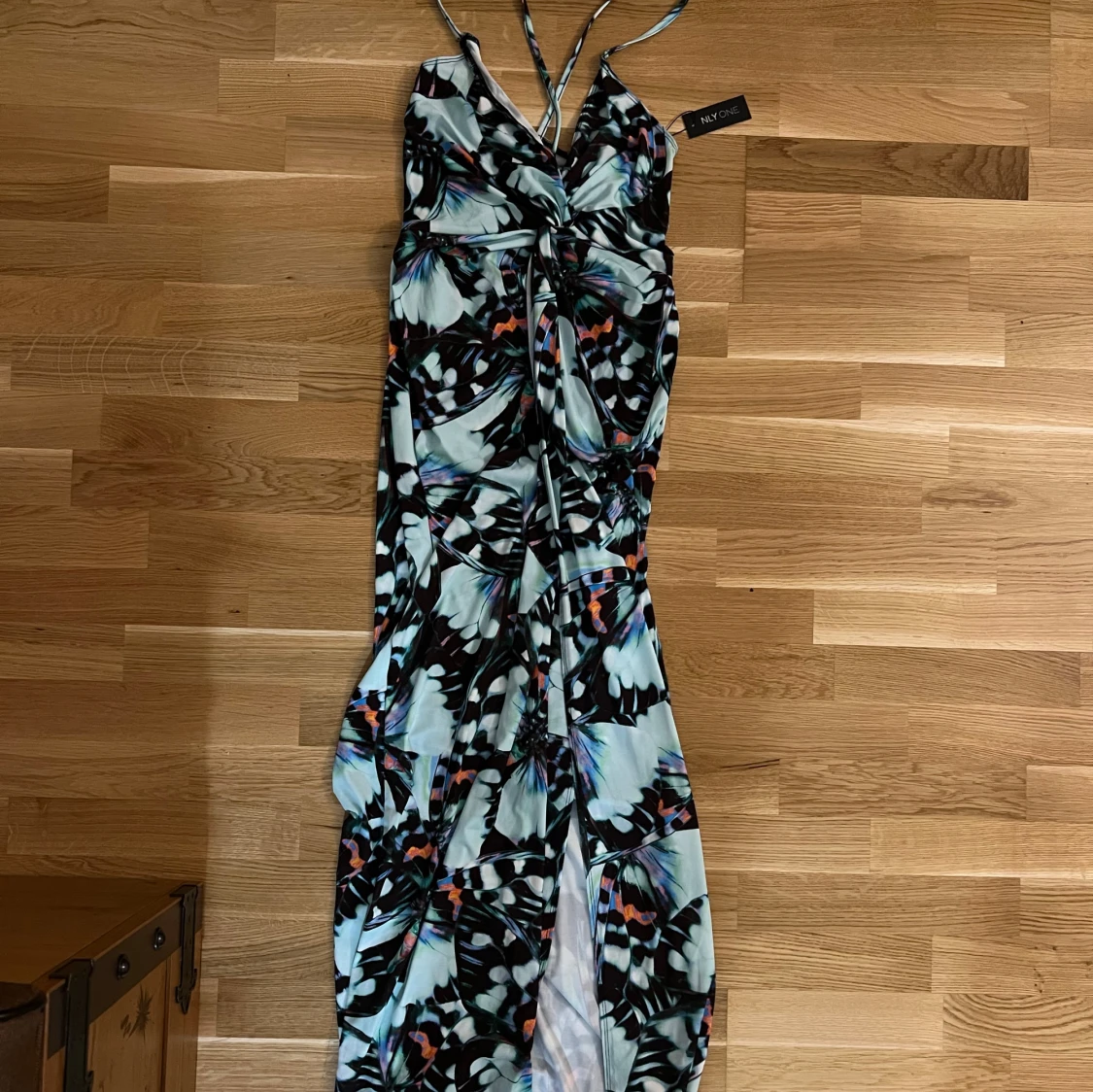 Blommig klänning med slits - 2