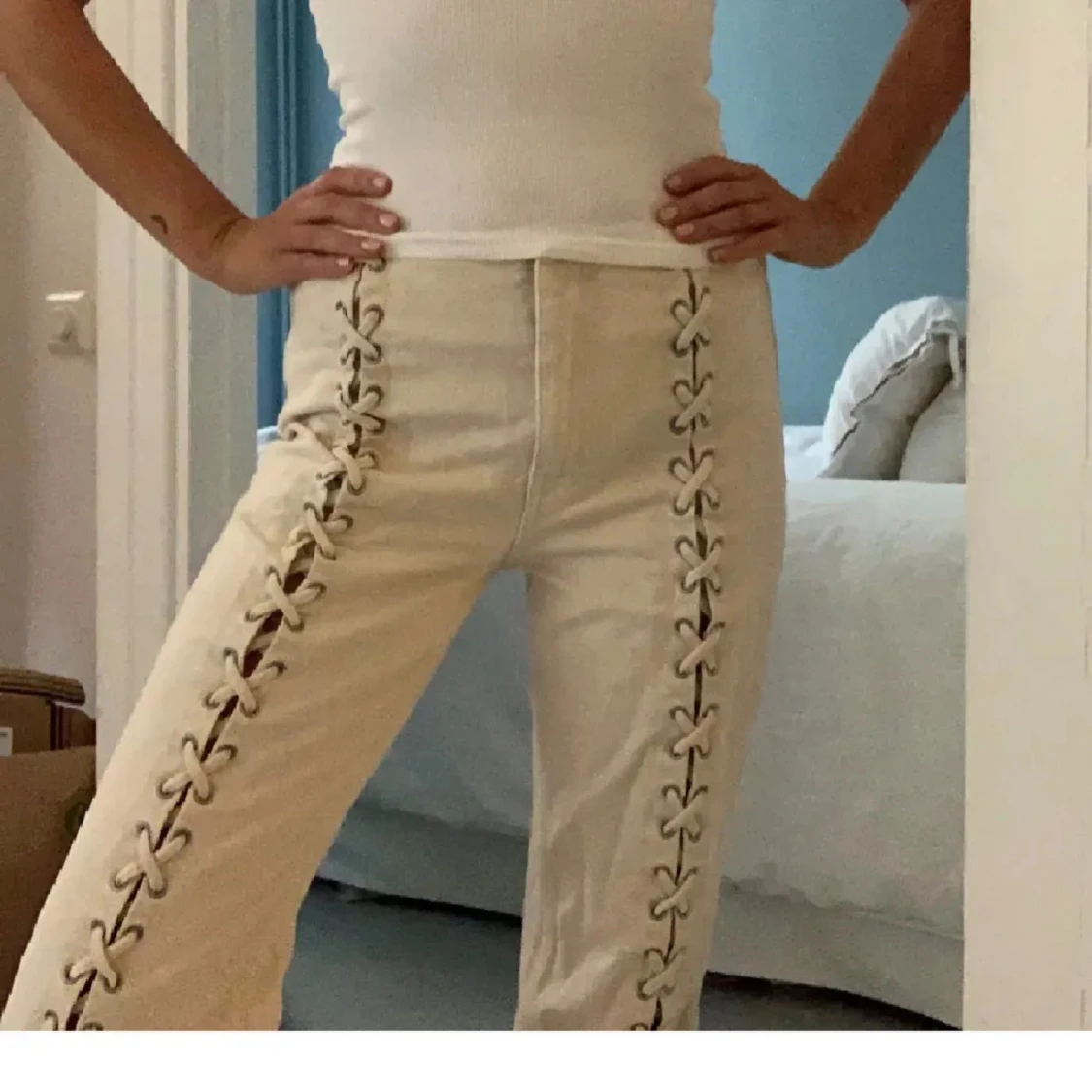 Jeans med knytning - 1